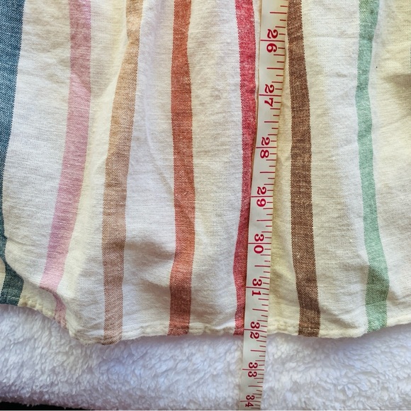 American Eagle Striped Cream Halter Babydoll Tiered Smocked Dress | NWT | Medium - Picture 4 of 10